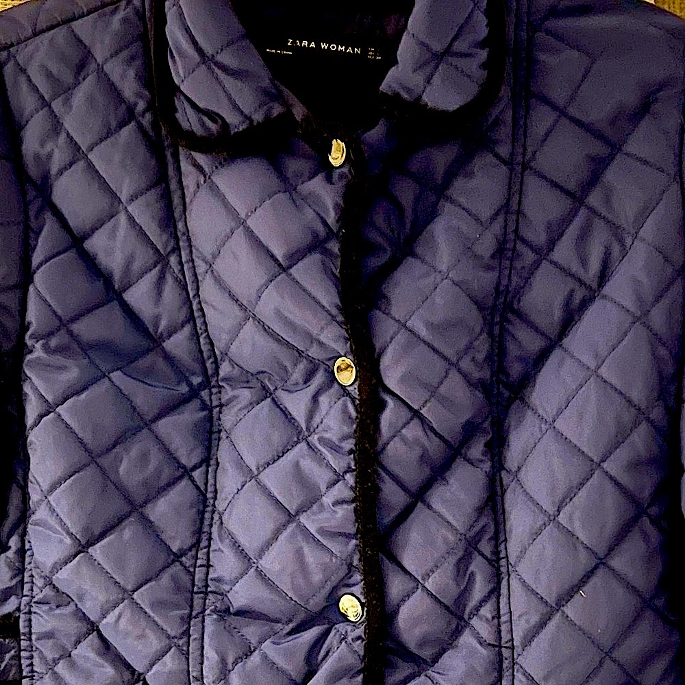 ⭐️ZARA⭐️NAVY W/ BLACK TRIM VINTAGE COAT/JACKET SIZE L BUT FITS MORE LIKE A SMALL - Picture 12 of 16